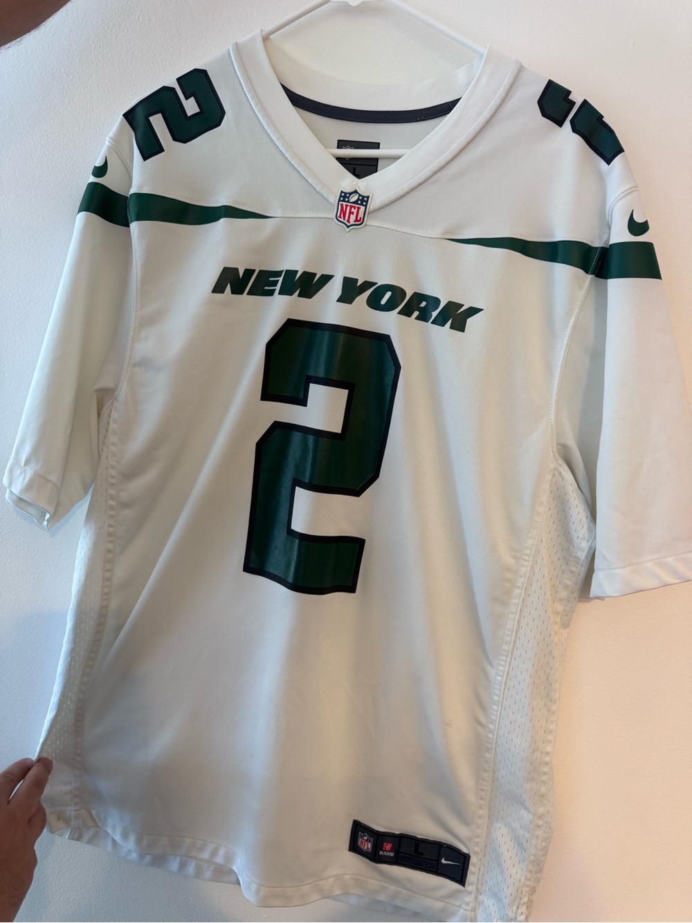 Nike New York Jets Away Football Jersey #2 Wilson Size Large